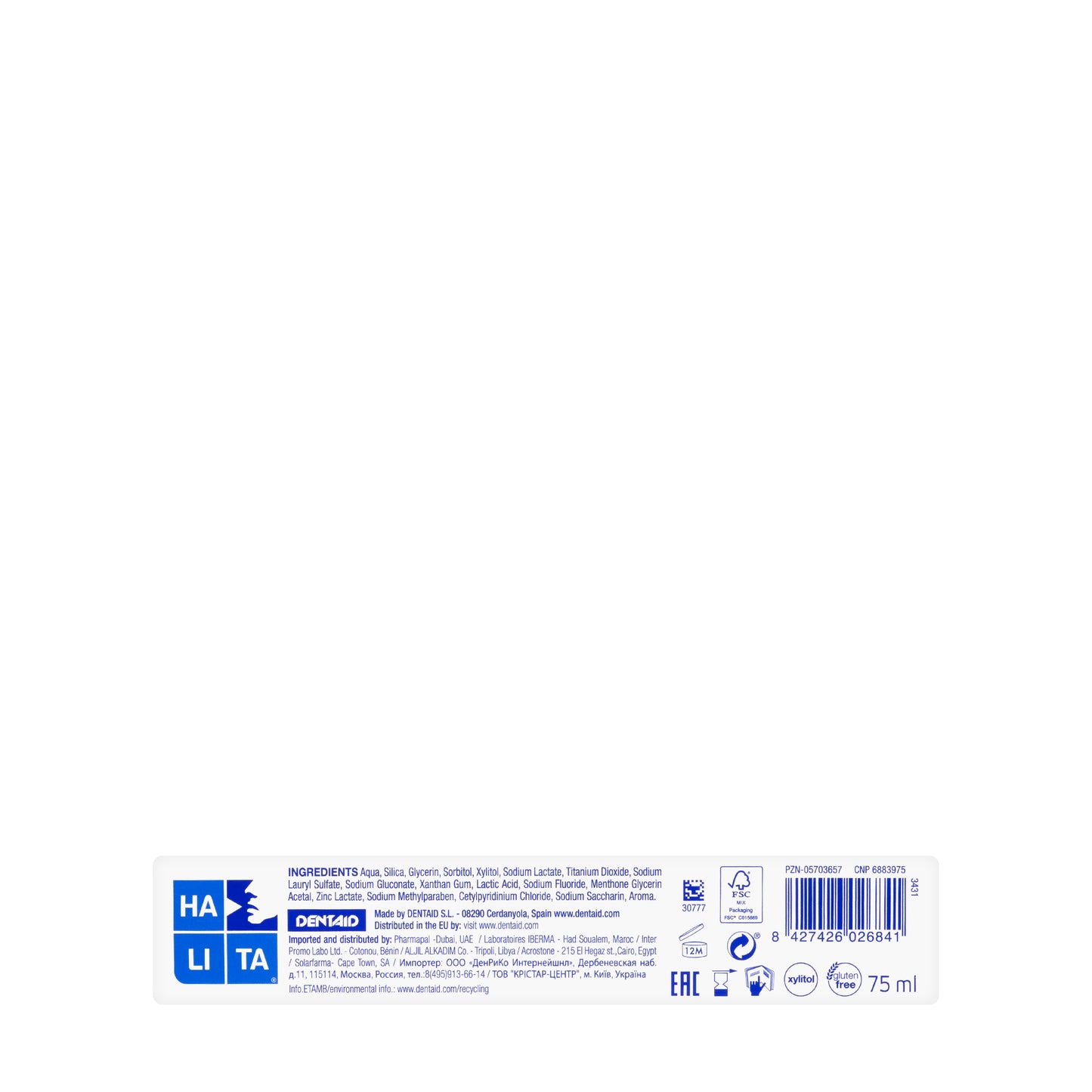 Dentaid Halita Fluoride Toothpaste 75ml
