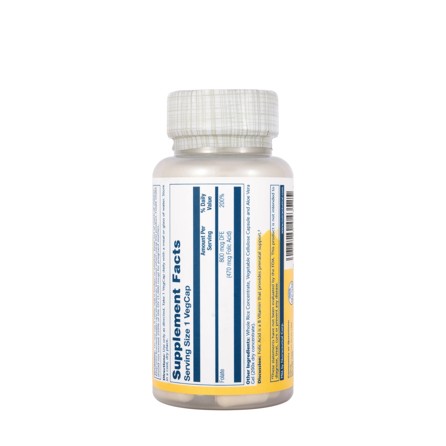 Solaray Folic Acid 800 mcg 100 Capsules