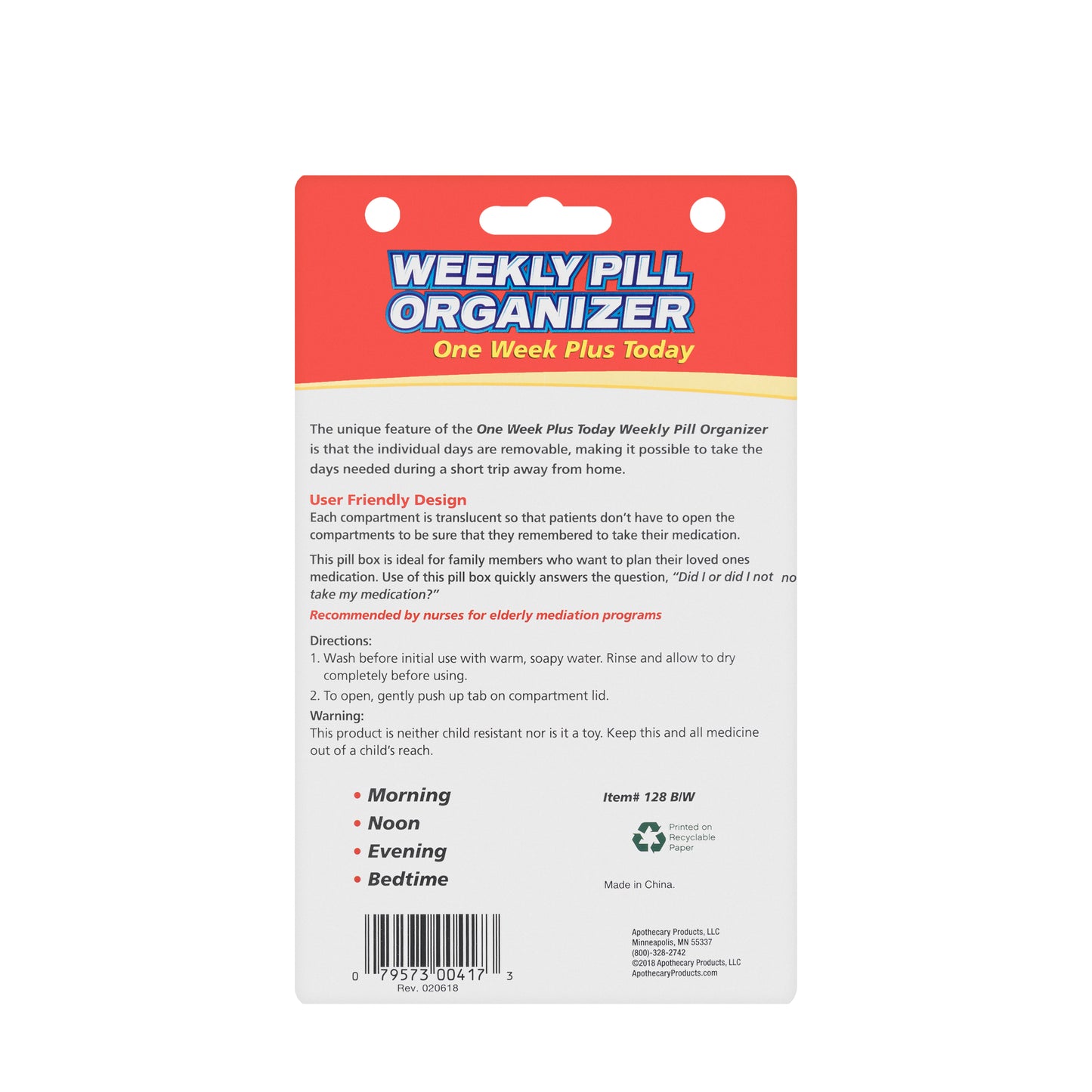 Acu-Life Weekly Pill Box [128]