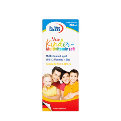 Eurho Vital New Kinder multivitaminsaft Syrups 200 Ml
