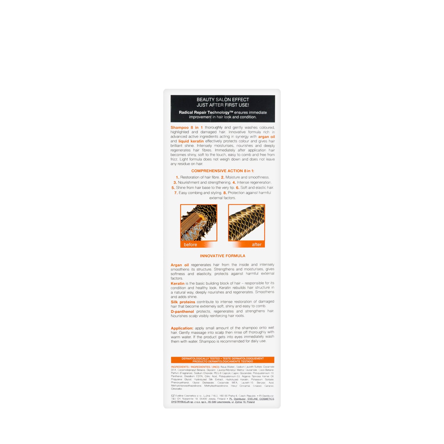 Eveline Argan + Keratin 8 in1 Shampoo 150 Ml