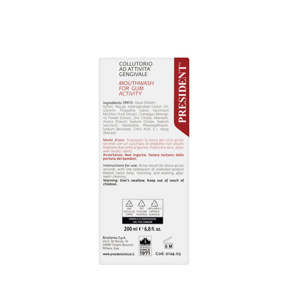 President Safe Gums Active Mouthwash 250ml