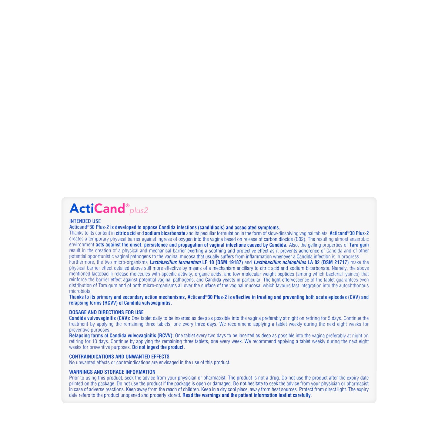 Acticand 30 Plus 2 Vaginal Tablets
