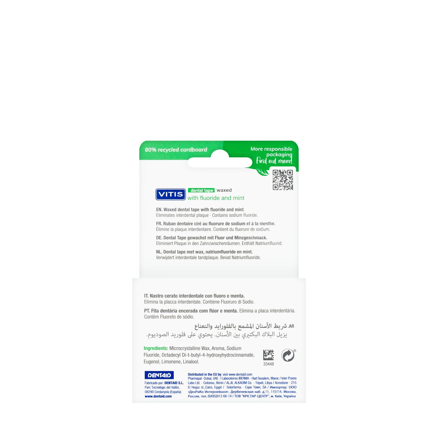 Dentaid Vitis Waxed Dental Tape (Green)