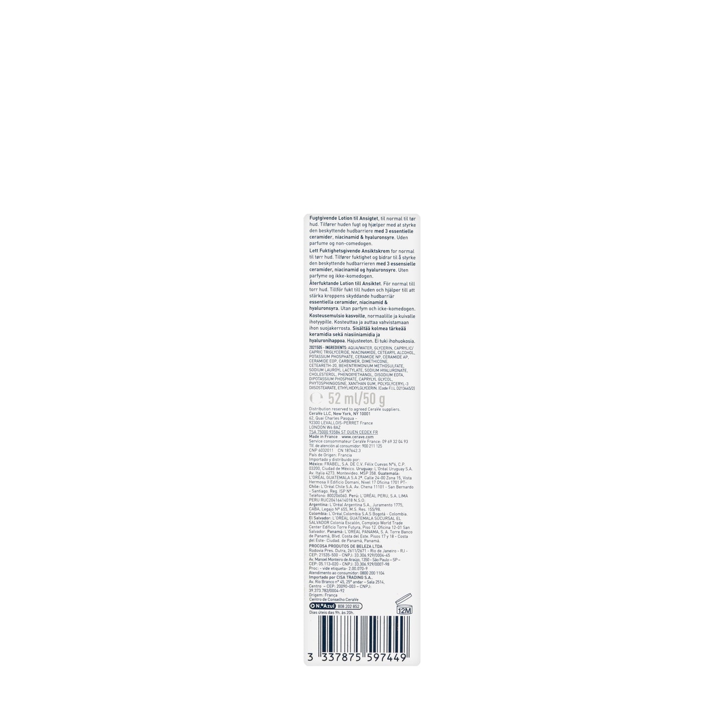 CeraVe Facial Moisturising Lotion PM Lotion 52 Ml