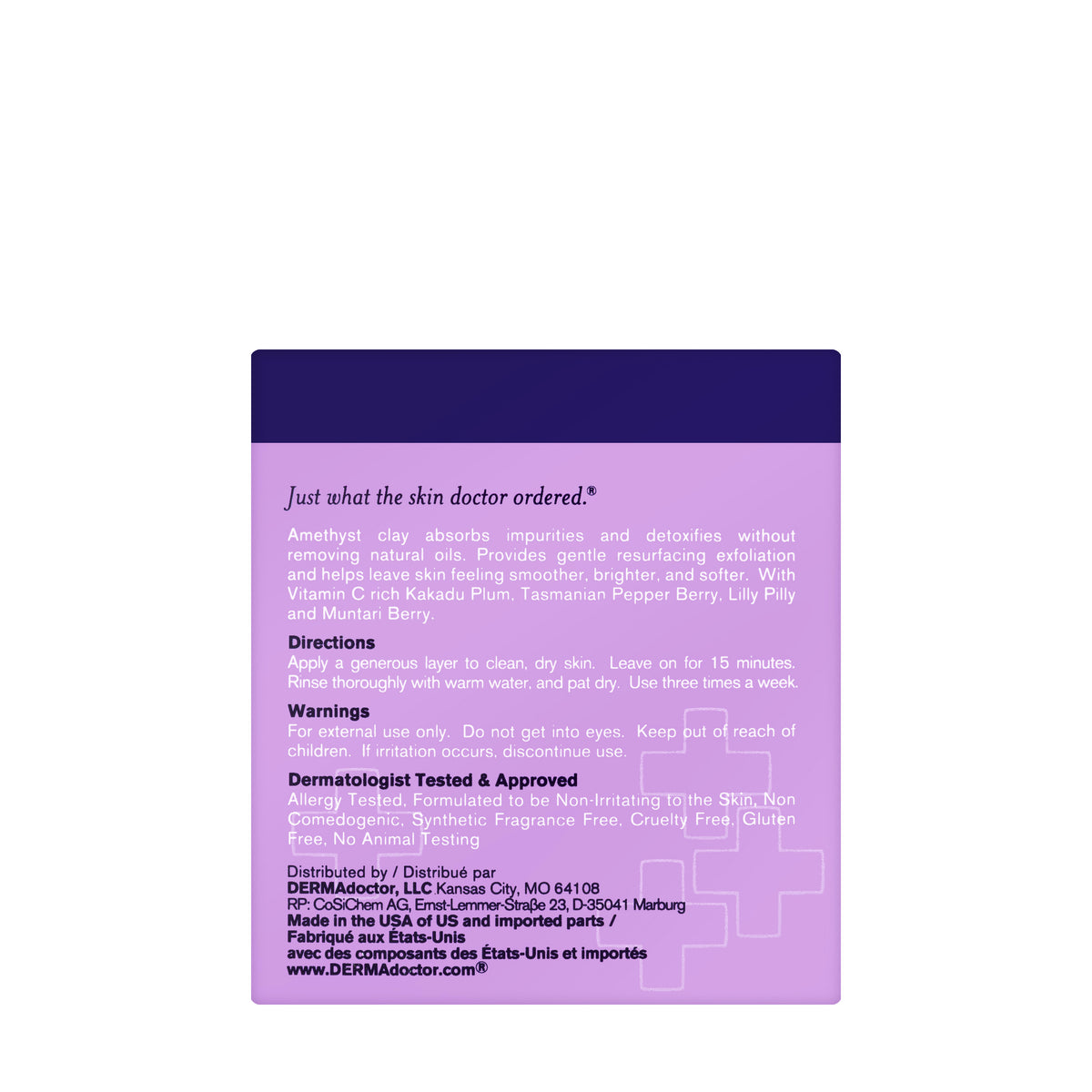 DERMAdoctor Kakadu C Amethyst Clay Purifying Detox Mask 50ml