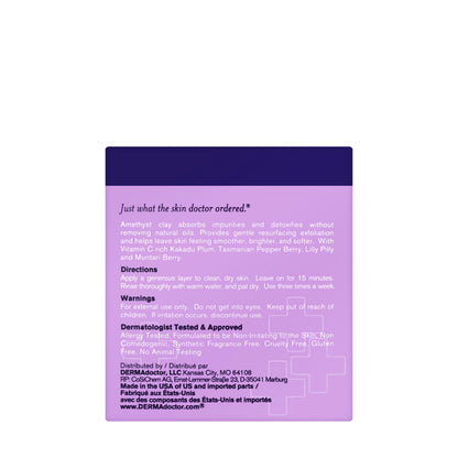 DERMAdoctor Kakadu C Amethyst Clay Purifying Detox Mask 50ml