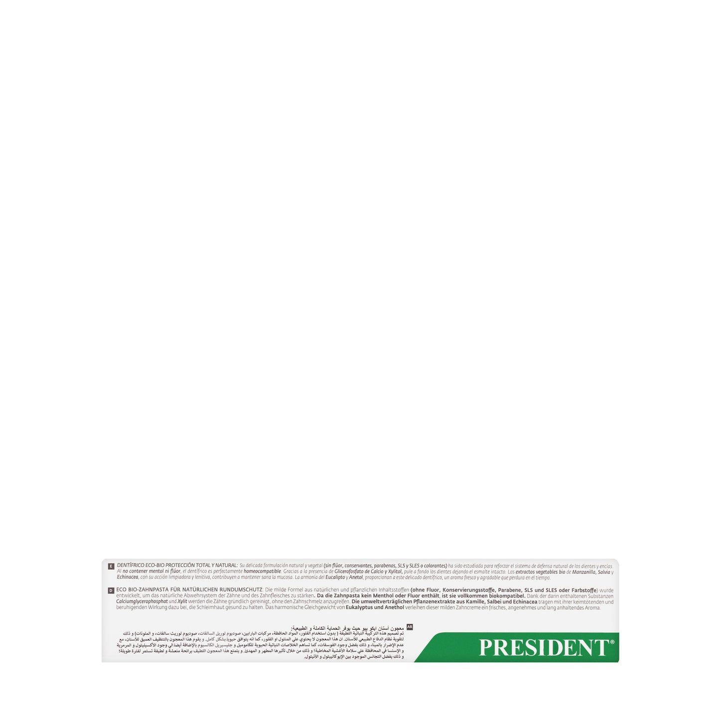 President Natural Care Echo-Bio Toothpaste 75ml