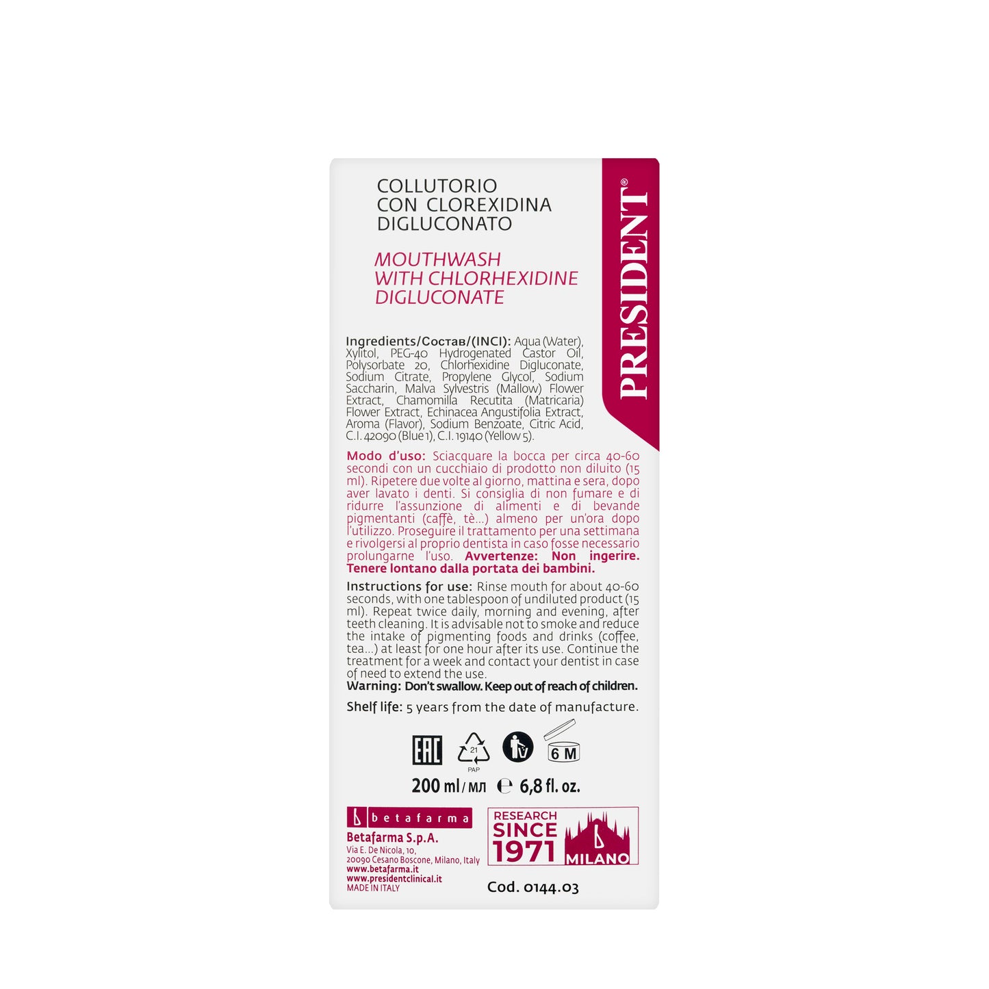 President  Healthy Profi Mouthwash 250ml