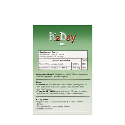 K2 Day 1000 IU 30 Capsule
