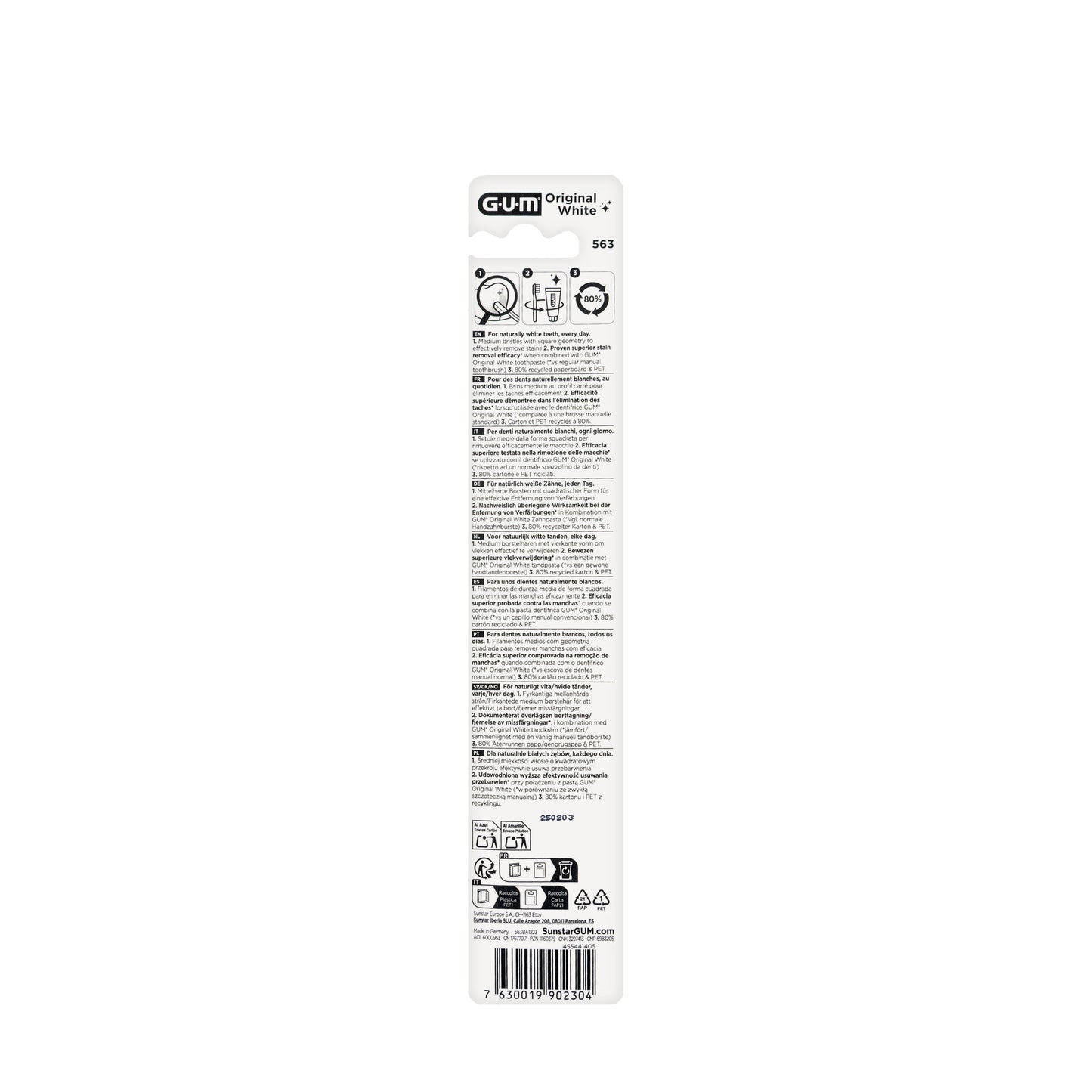 Gum Original White Toothbrush Medium[563 ]