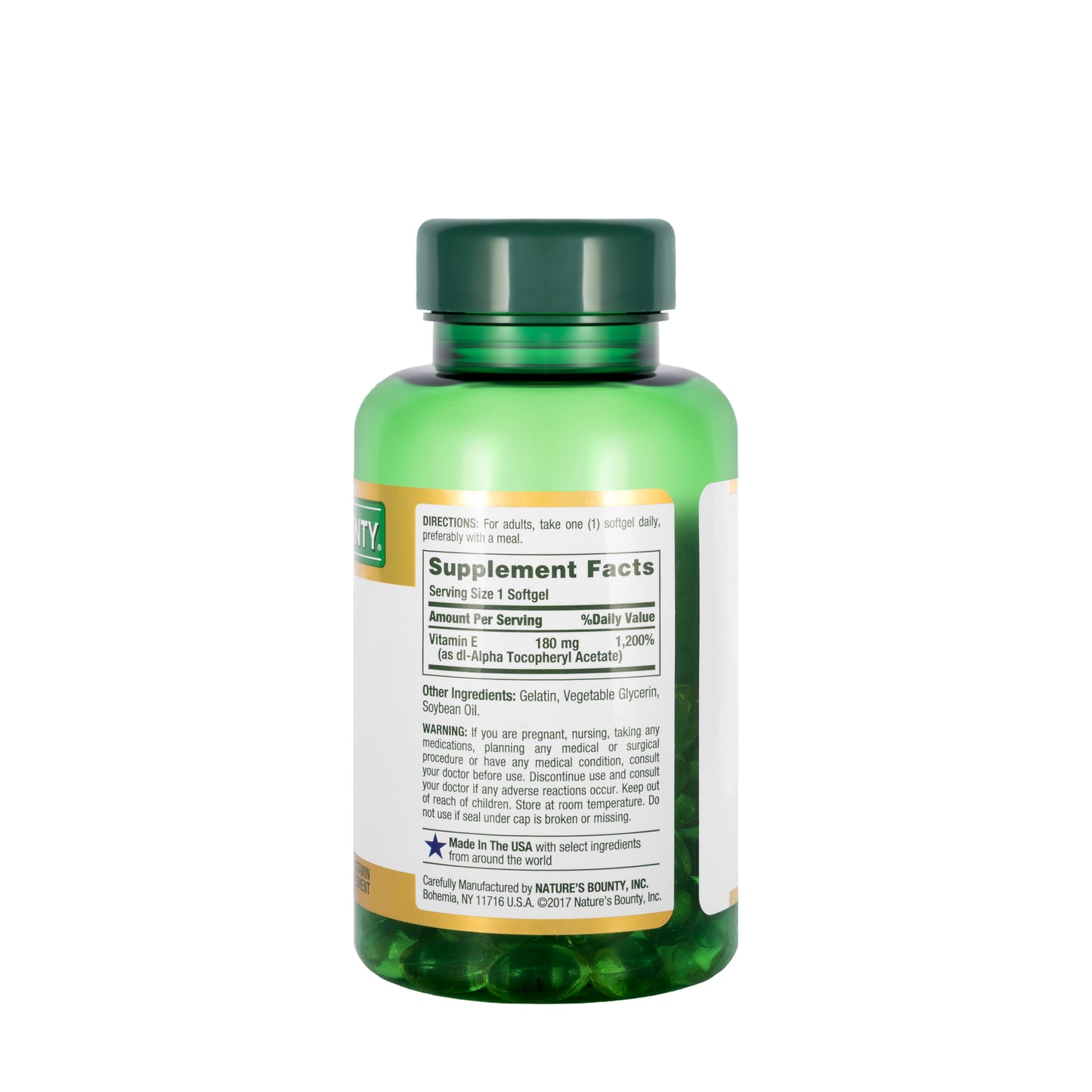 Nature's Bounty Vitamin E 180mg (400IU) 120 Softgels
