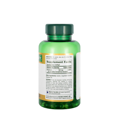 Nature's Bounty Vitamin E 180mg (400IU) 120 Softgels