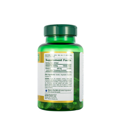 Nature's Bounty Vitamin E 450mg (1000IU) 60 Softgels