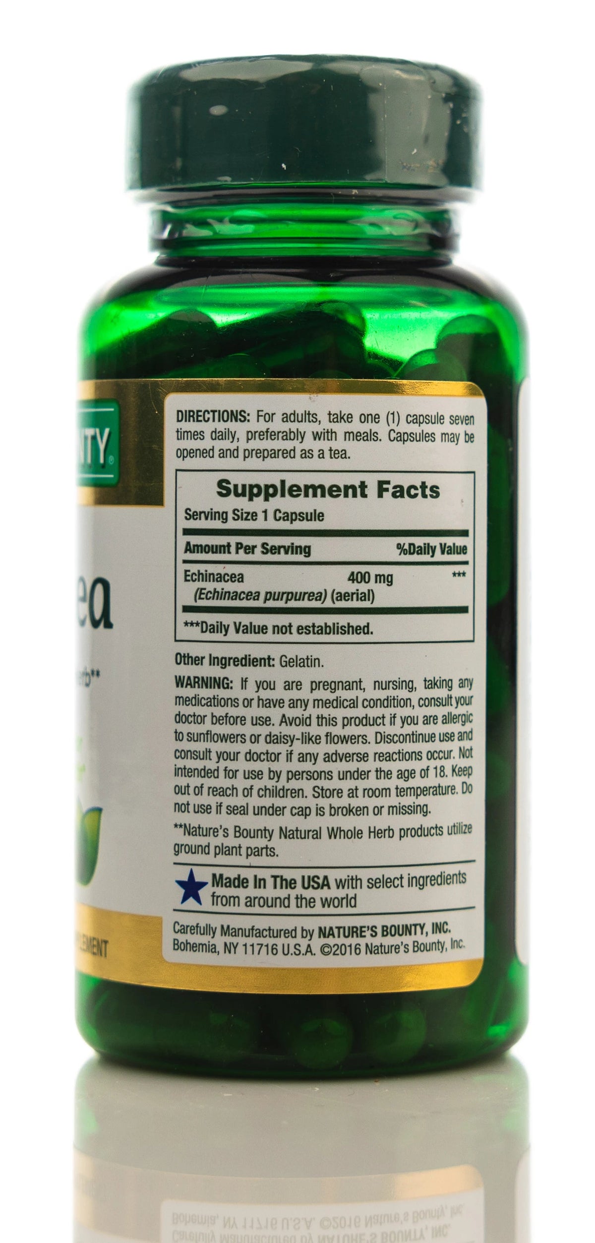 Nature's Bounty Echinacea 400 mg 100 Capsule