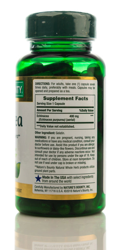 Nature's Bounty Echinacea 400 mg 100 Capsule