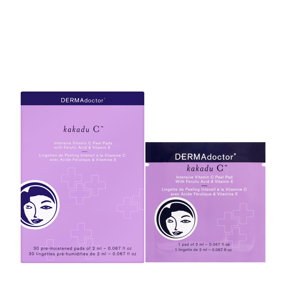 DERMAdoctor Kakadu C Intensive Vitamin C Peel Pad with Ferulic Acid & Vitamin E 30 Wipes
