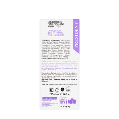 President Pure Breath Defense Mouthwash 250ml