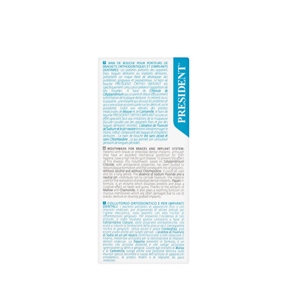 President Daily Clean Ortho Implant Mouthwash 250ml