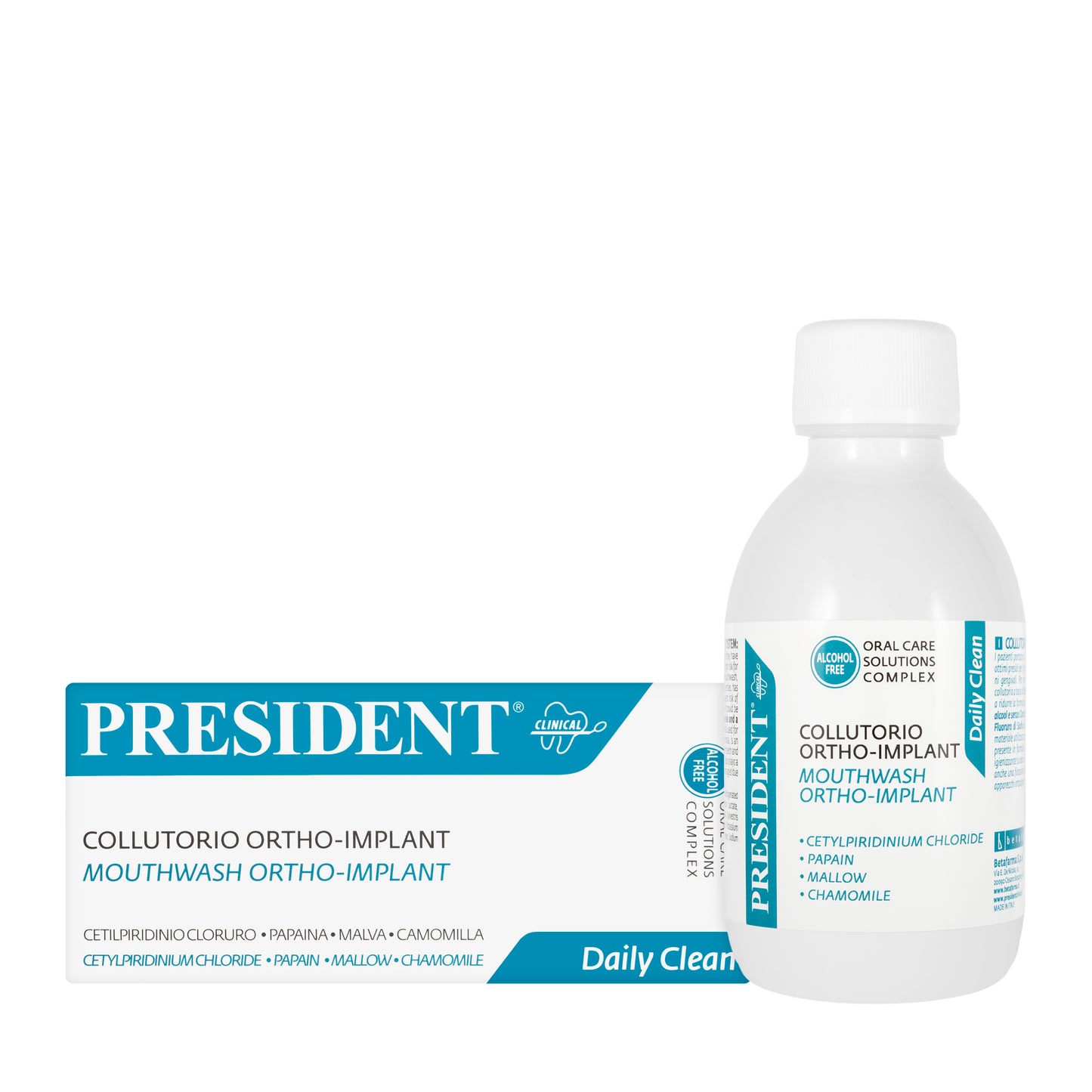 President Daily Clean Ortho Implant Mouthwash 250ml