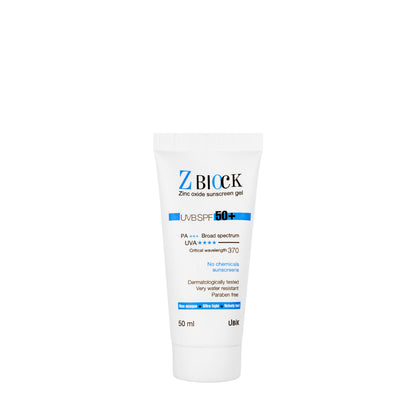 Zblock UVB SPF 50+ Sunscreen Gel 50 ml