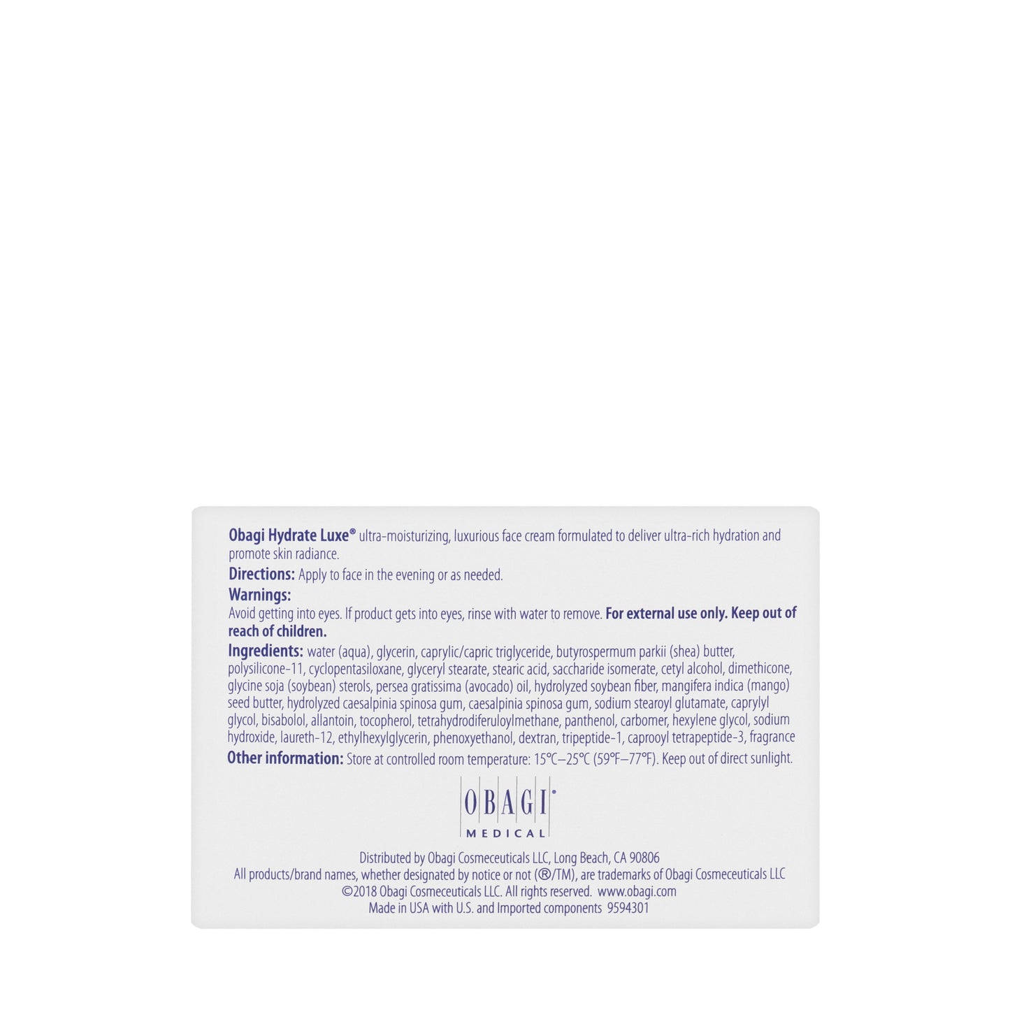 Obagi Hydrate Luxe Rich Cream 48 gm