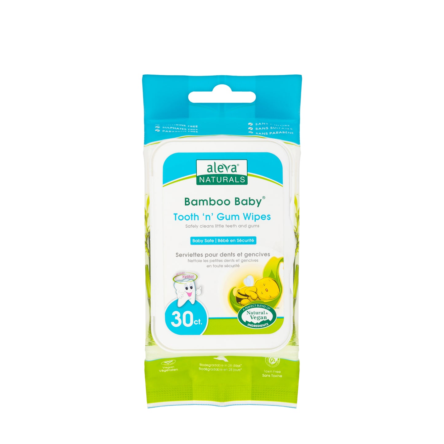 Aleva Naturals Bamboo Baby Tooth And Gum Wipes 30 Pieces