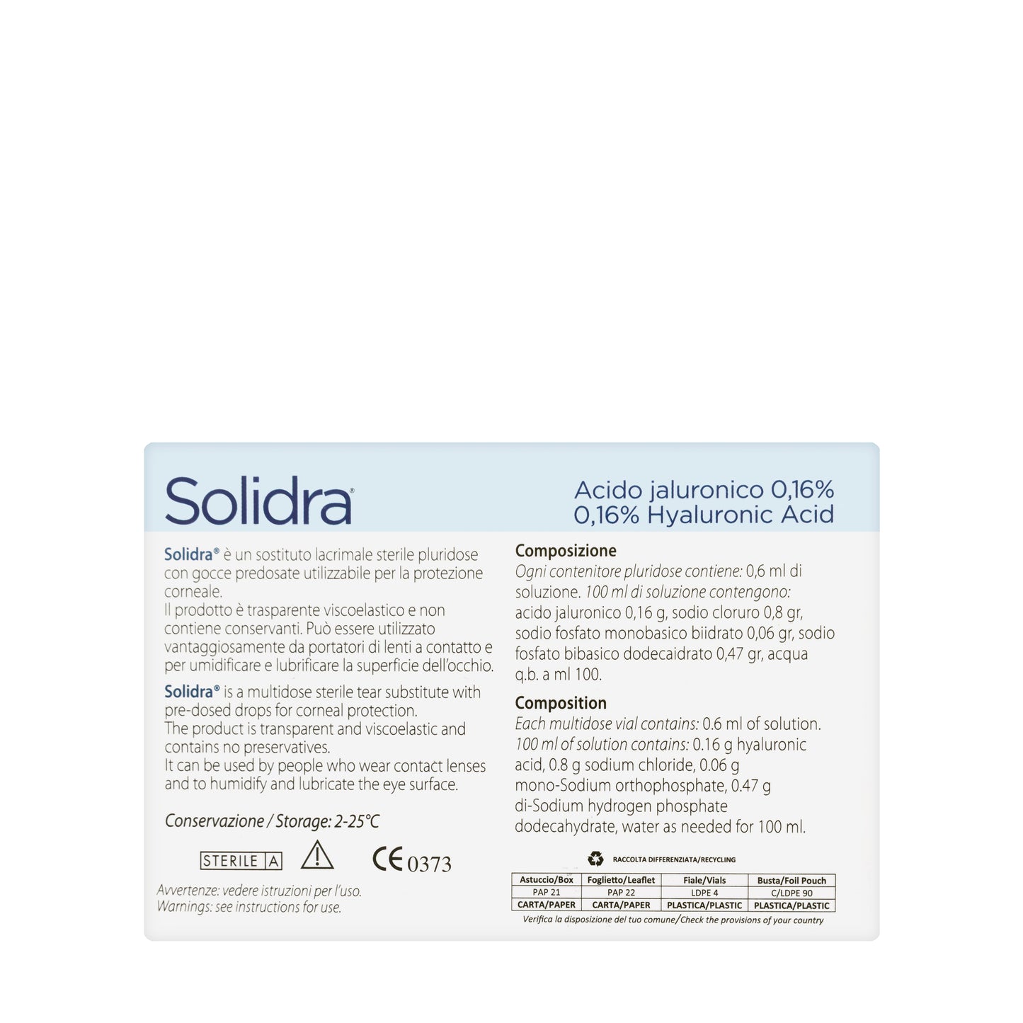 Solidra Eye Drops 20 Vials