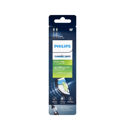 Philips Sonicare W Optimal White 2 Brush Heads-Black [HX6062/96]