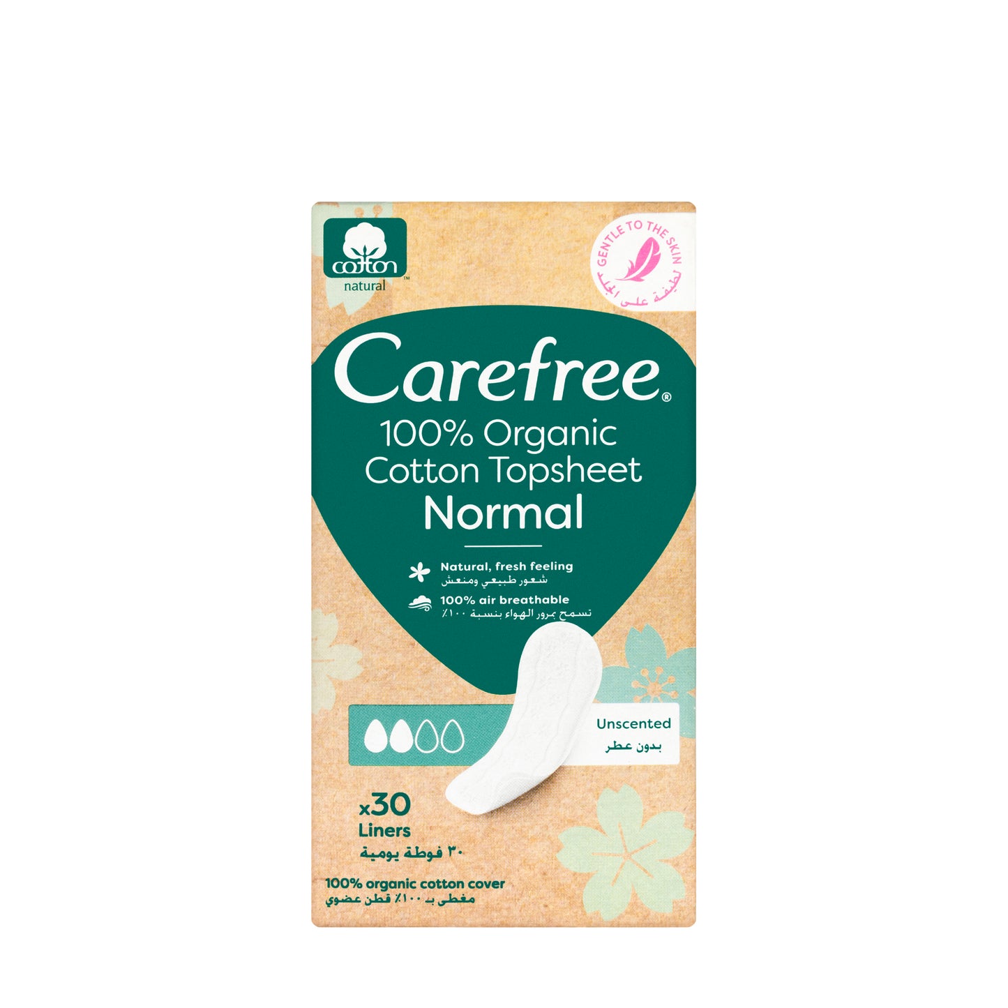 Carefree Organic Cotton Unscent 30 Pads