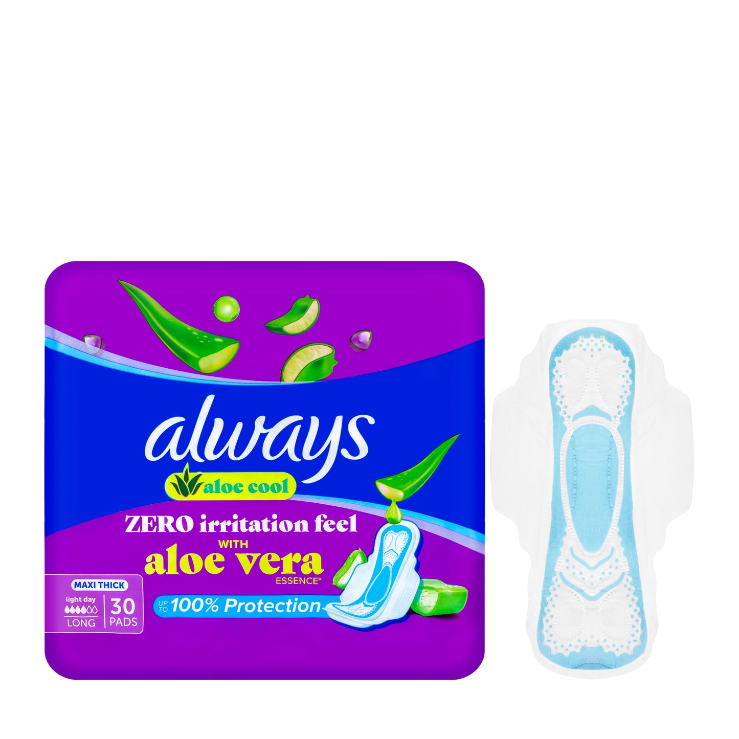 Always Aloe Cool Maxi Thick 30 Pads