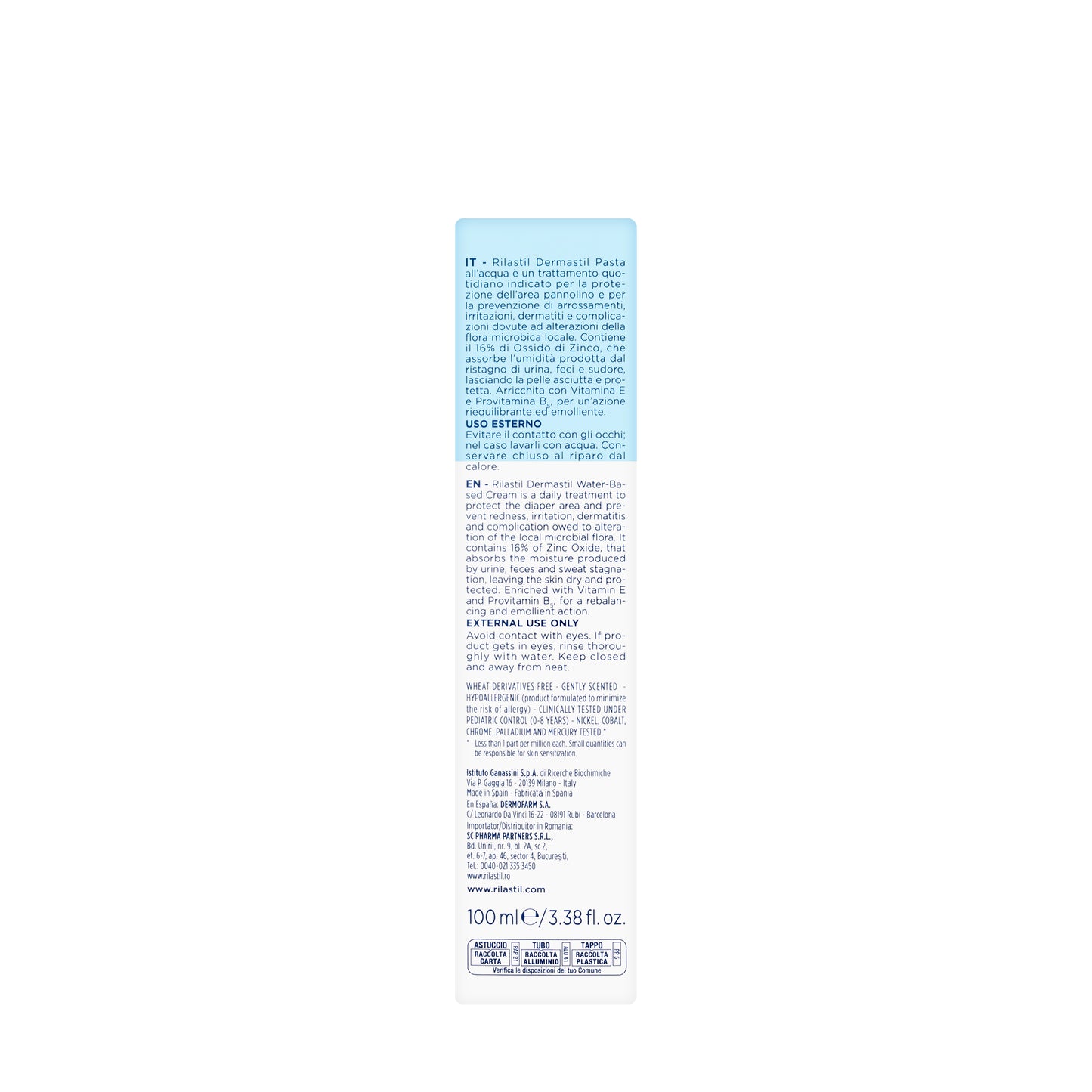 Rilastil Dermastil Pediatric Water Based Cream 100 Ml