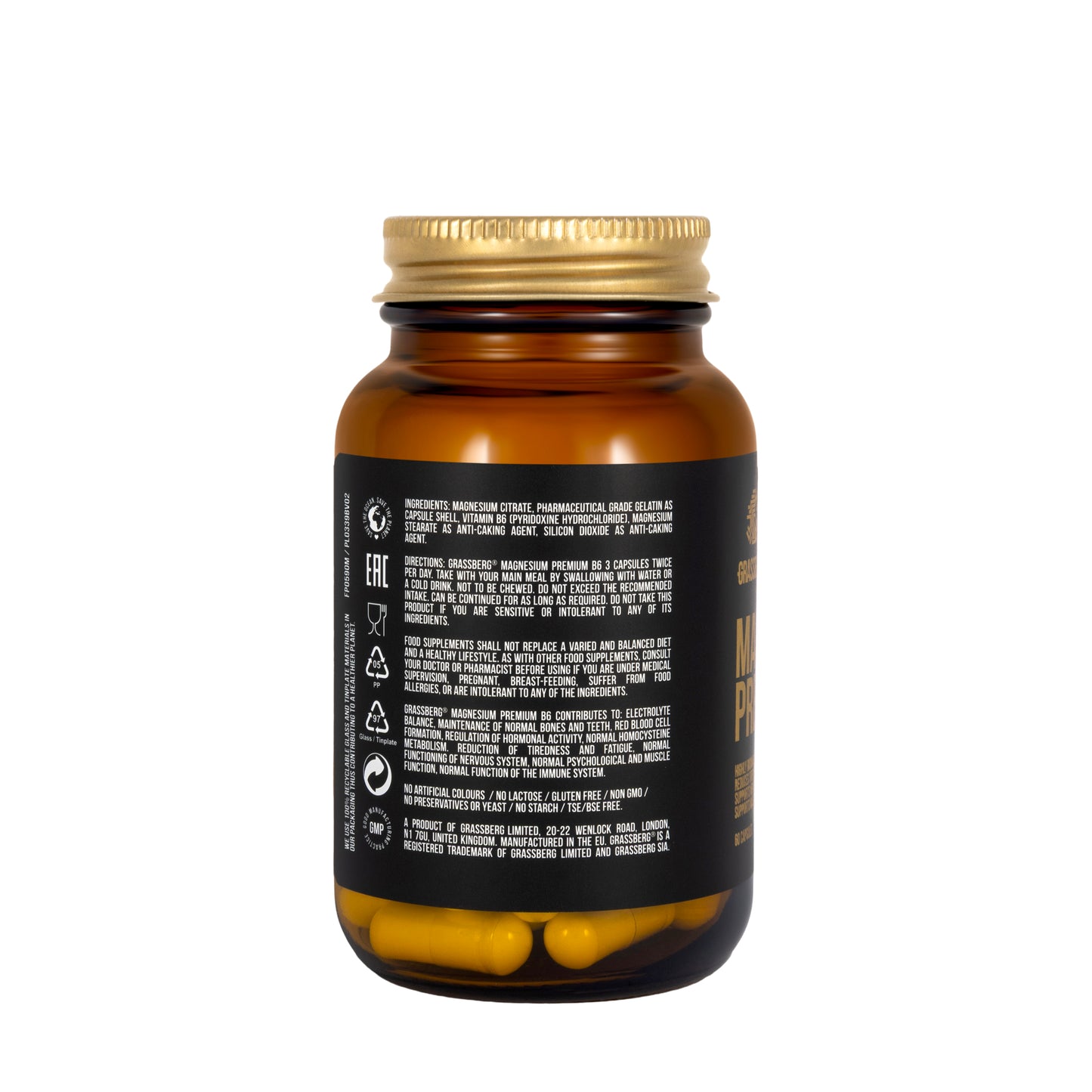Grassberg Magnesium Premium B6 60 Capsule