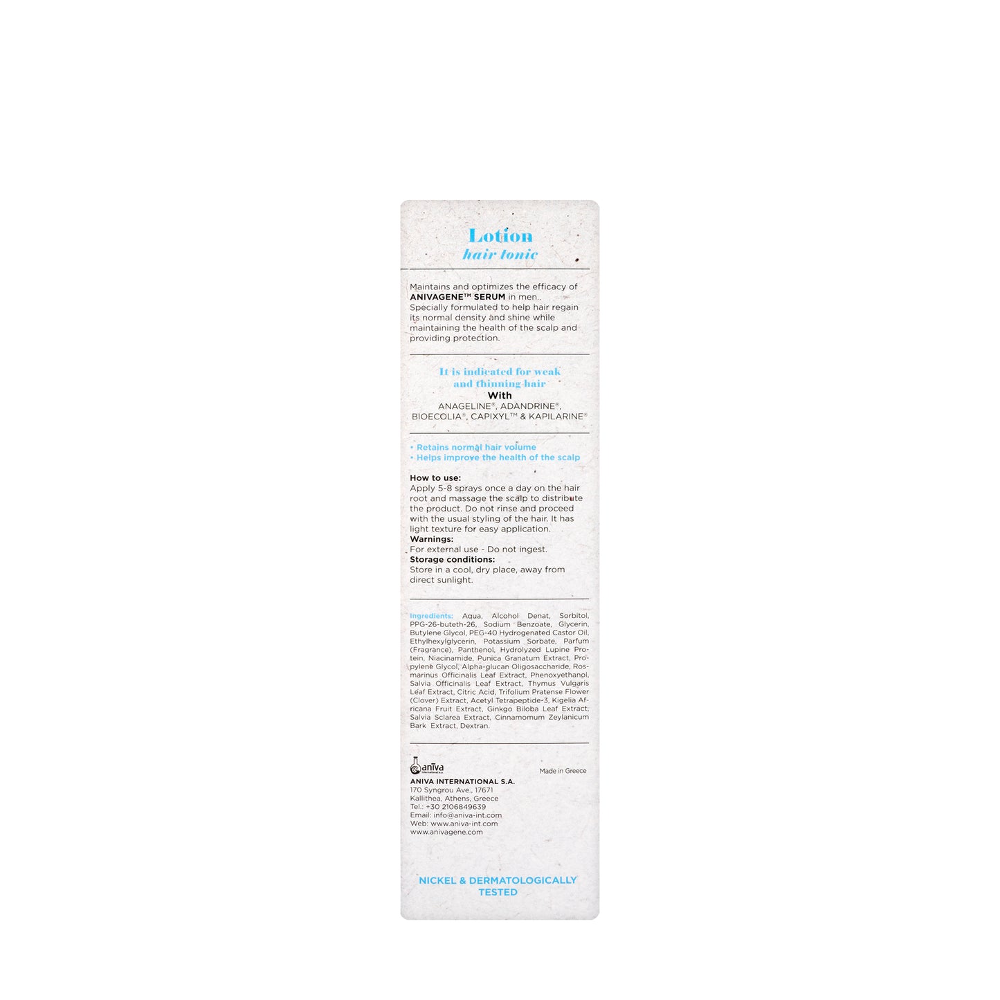 Anivagene Man Hair Tonic[Lotion] 125Ml