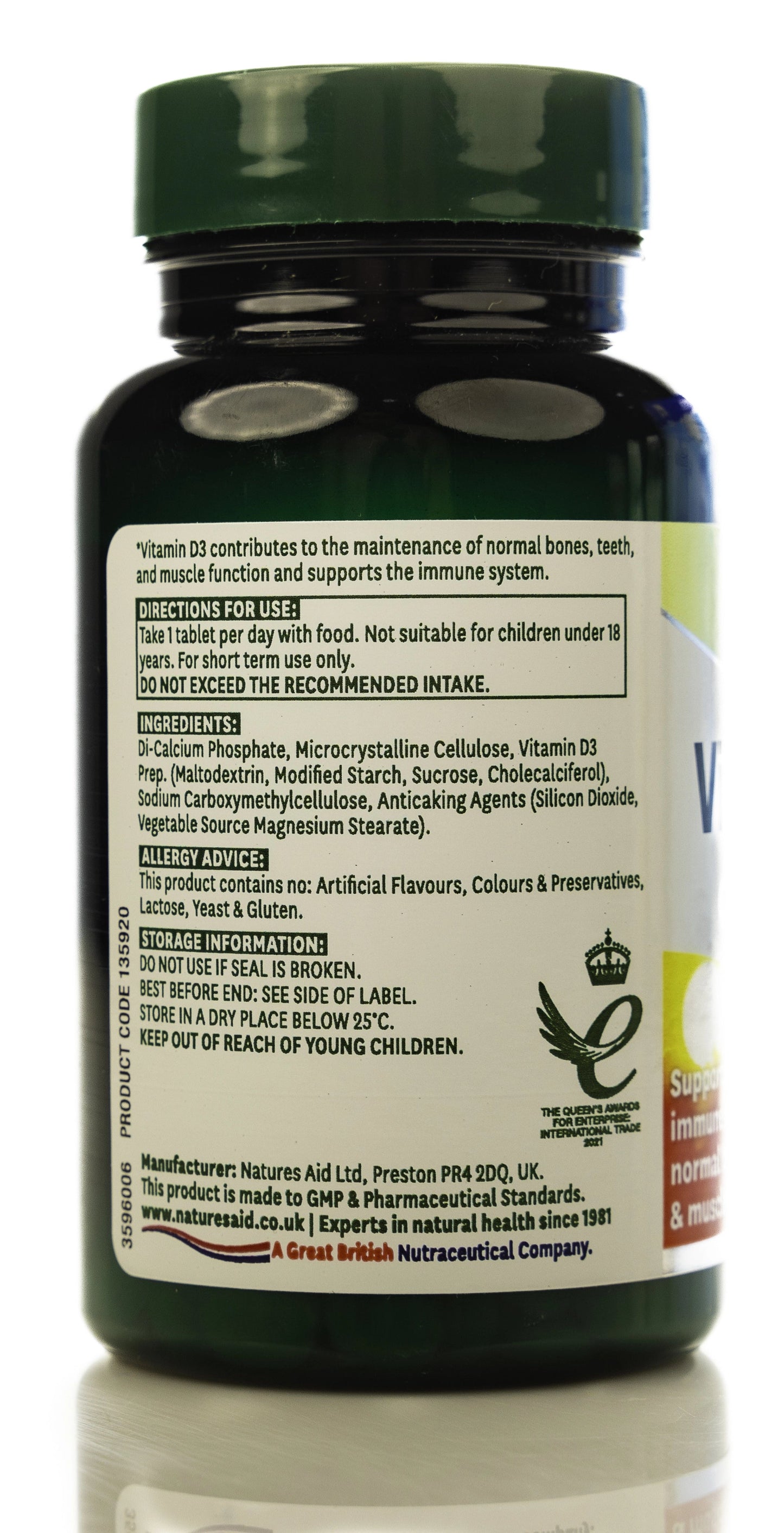 Natures Aid Vitamin D3 5000IU 60 Tablet