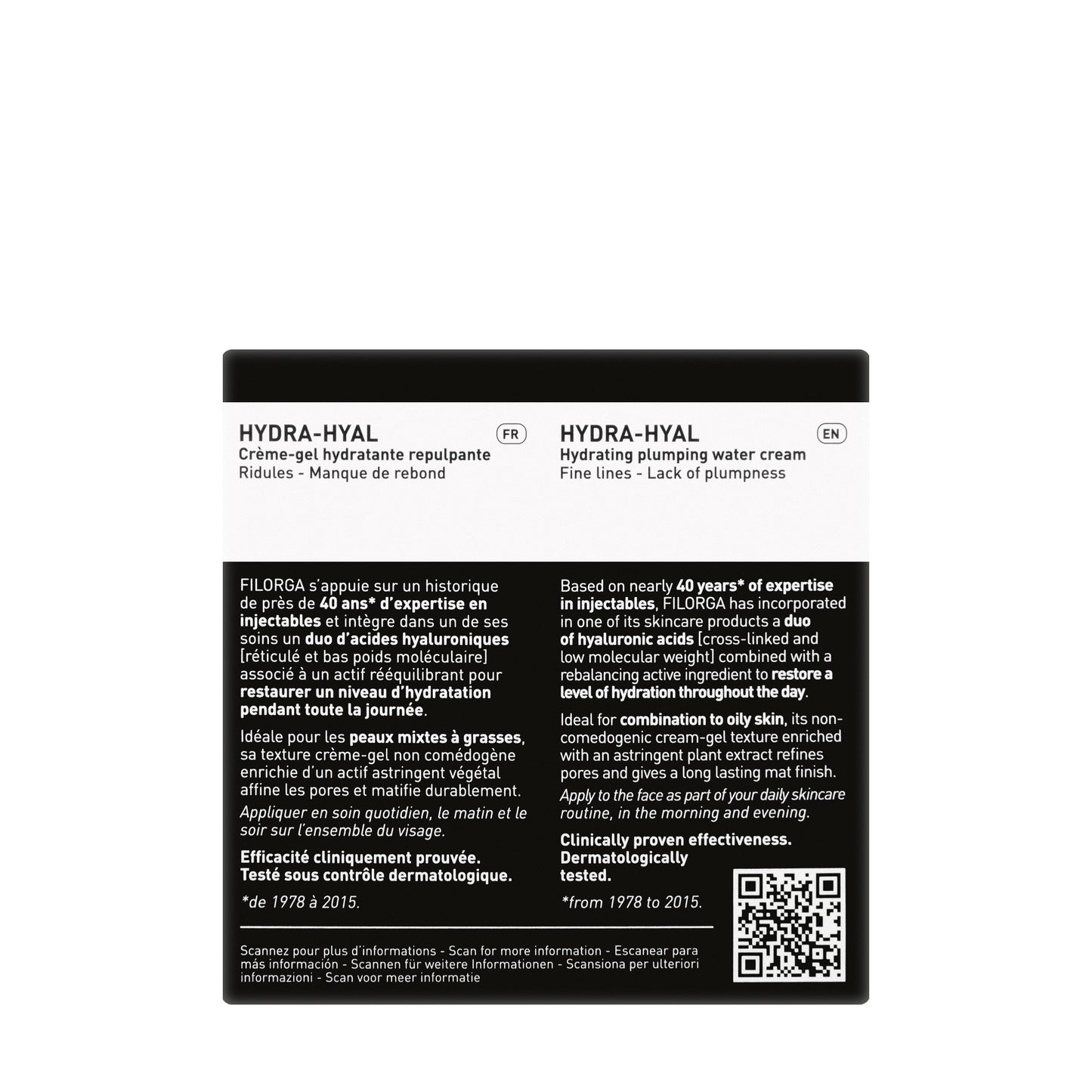 Filorga Hydra Hyal Cream Gel Hydrating Plumping Water Cream Combination to Oily Skin 50 Ml