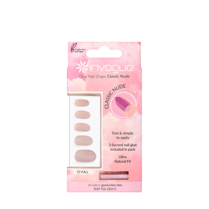 Invogue Coloured Nails Classic Nude (Oval)