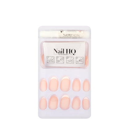 Nail HQ Oval French Nails 24 Pieces