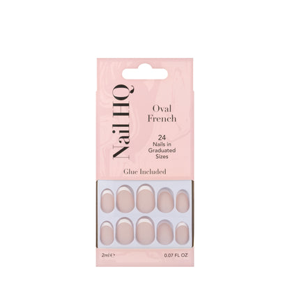 Nail HQ Oval French Nails 24 Pieces