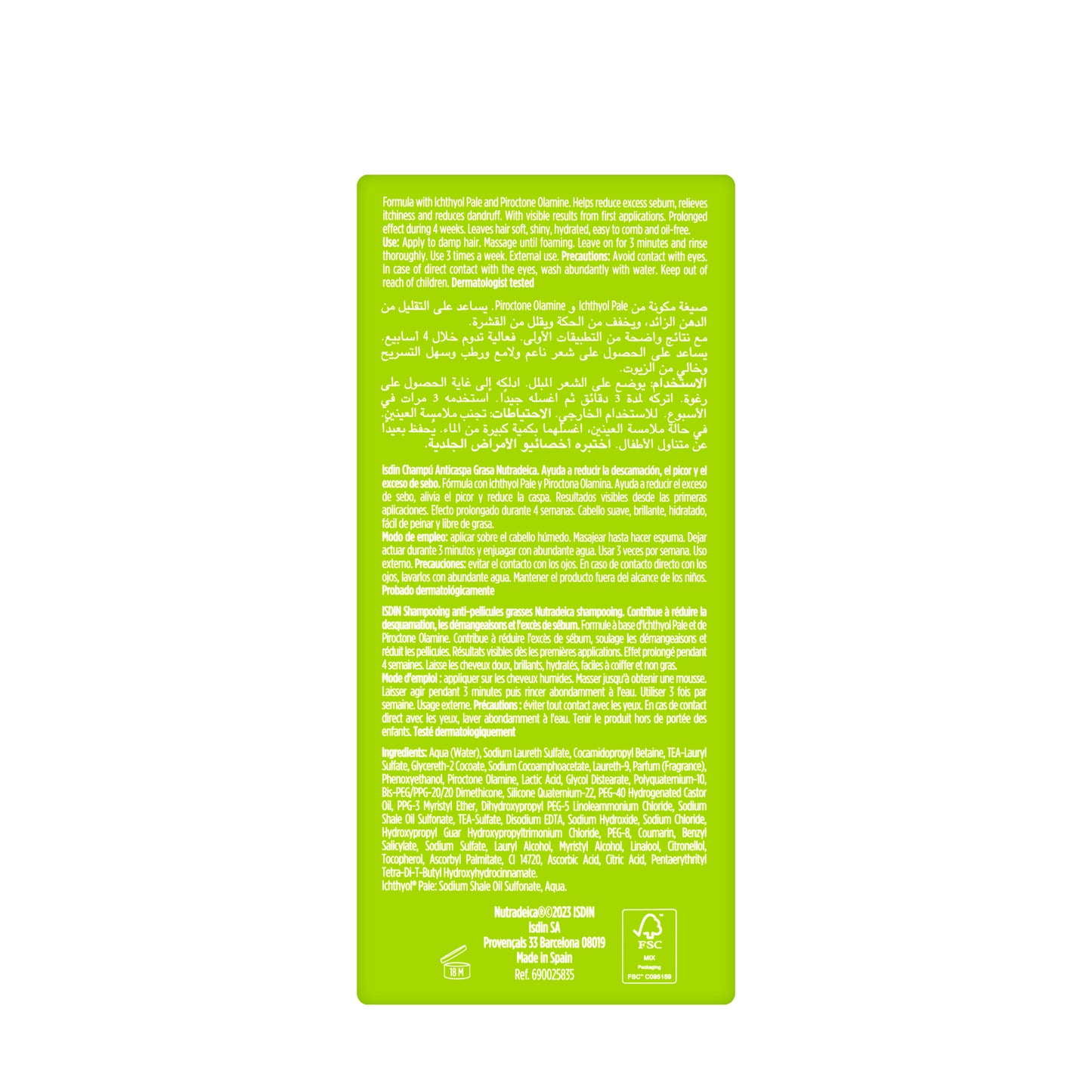 Isdin Anti Oily Dandruff Nutradeica Shampoo 200 Ml