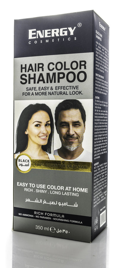 Energy Cosmetics Hair Color Shampoo [Black] 350 Ml