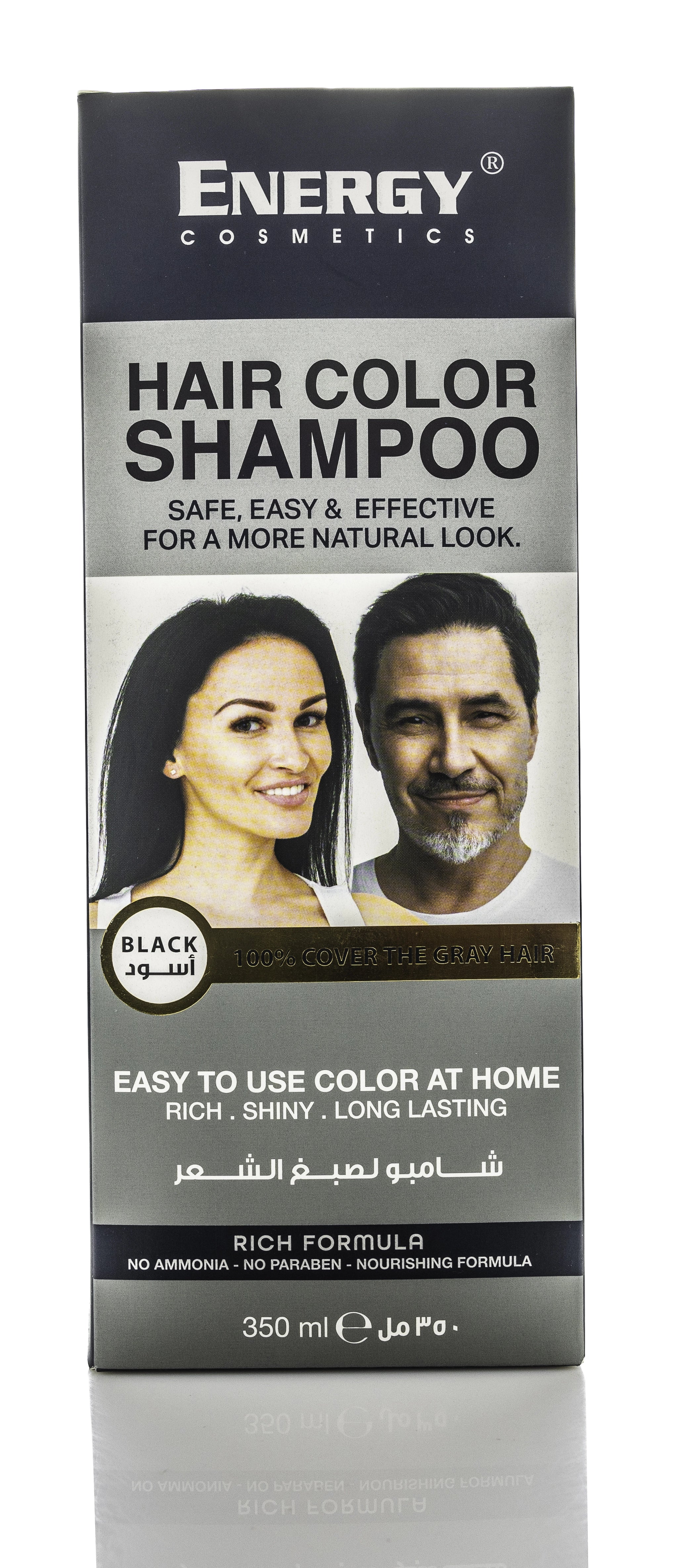 Energy Cosmetics Hair Color Shampoo [Black] 350 Ml