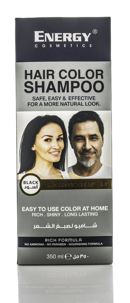 Energy Cosmetics Hair Color Shampoo [Black] 350 Ml