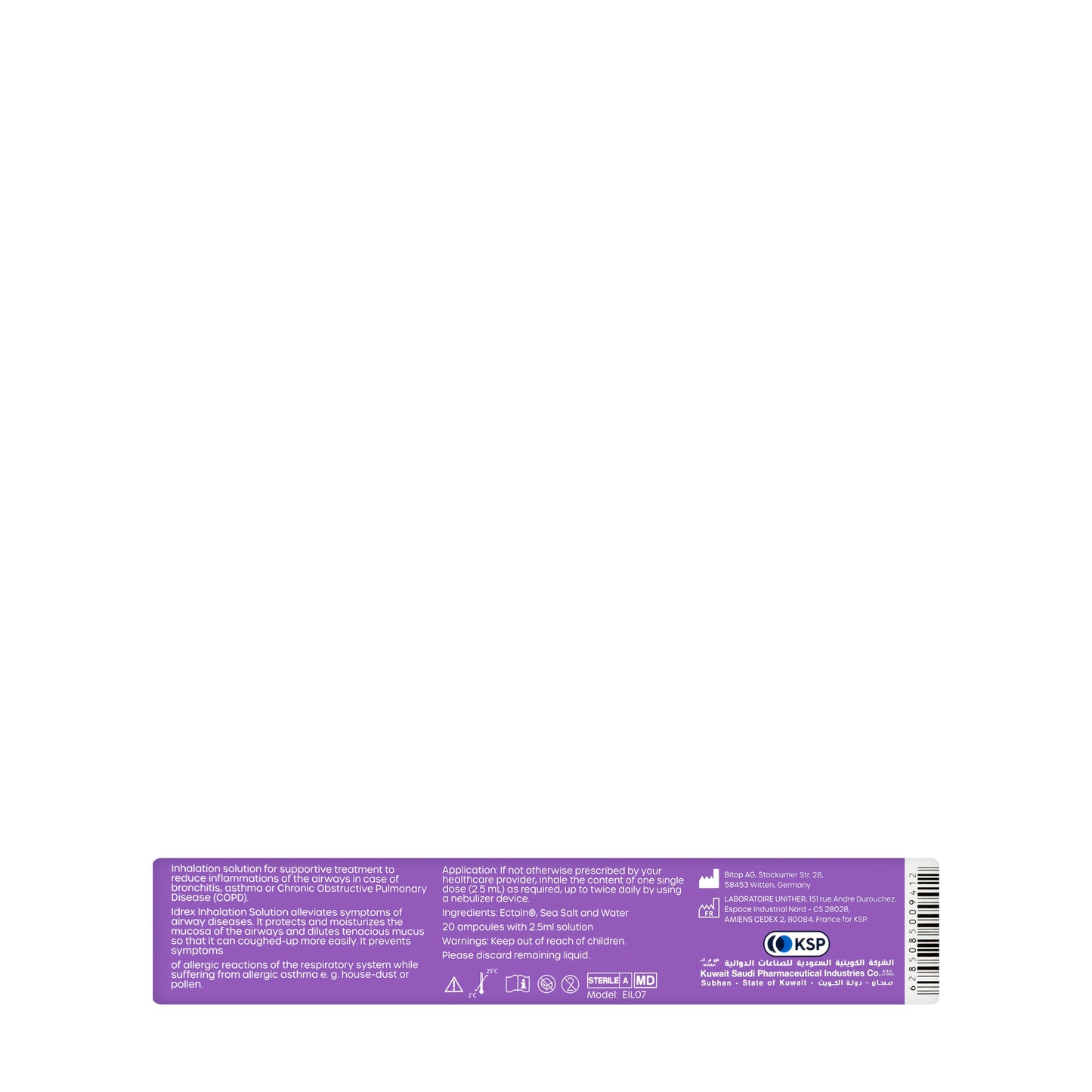 Idrex Inhalation Solution 20X2.5Ml