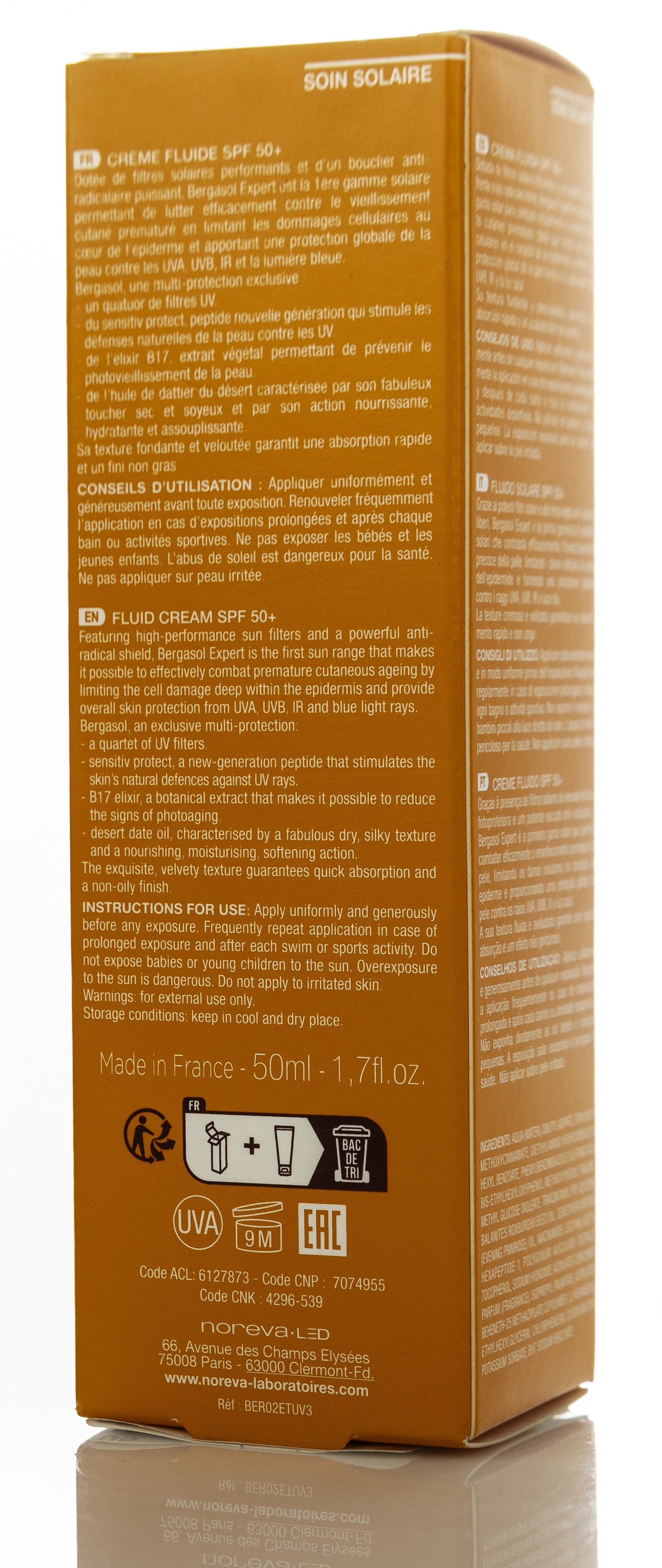 Noreva Bergasol Expert Spf 50+ Fluid Cream 50 Ml