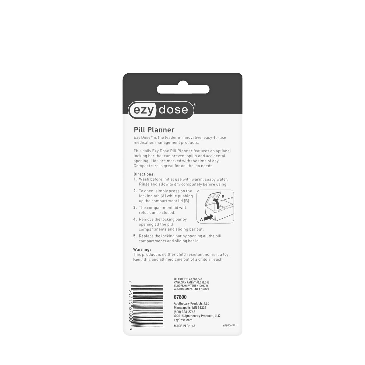 Ezy Dose Pill Planner Daily 4X [67800]
