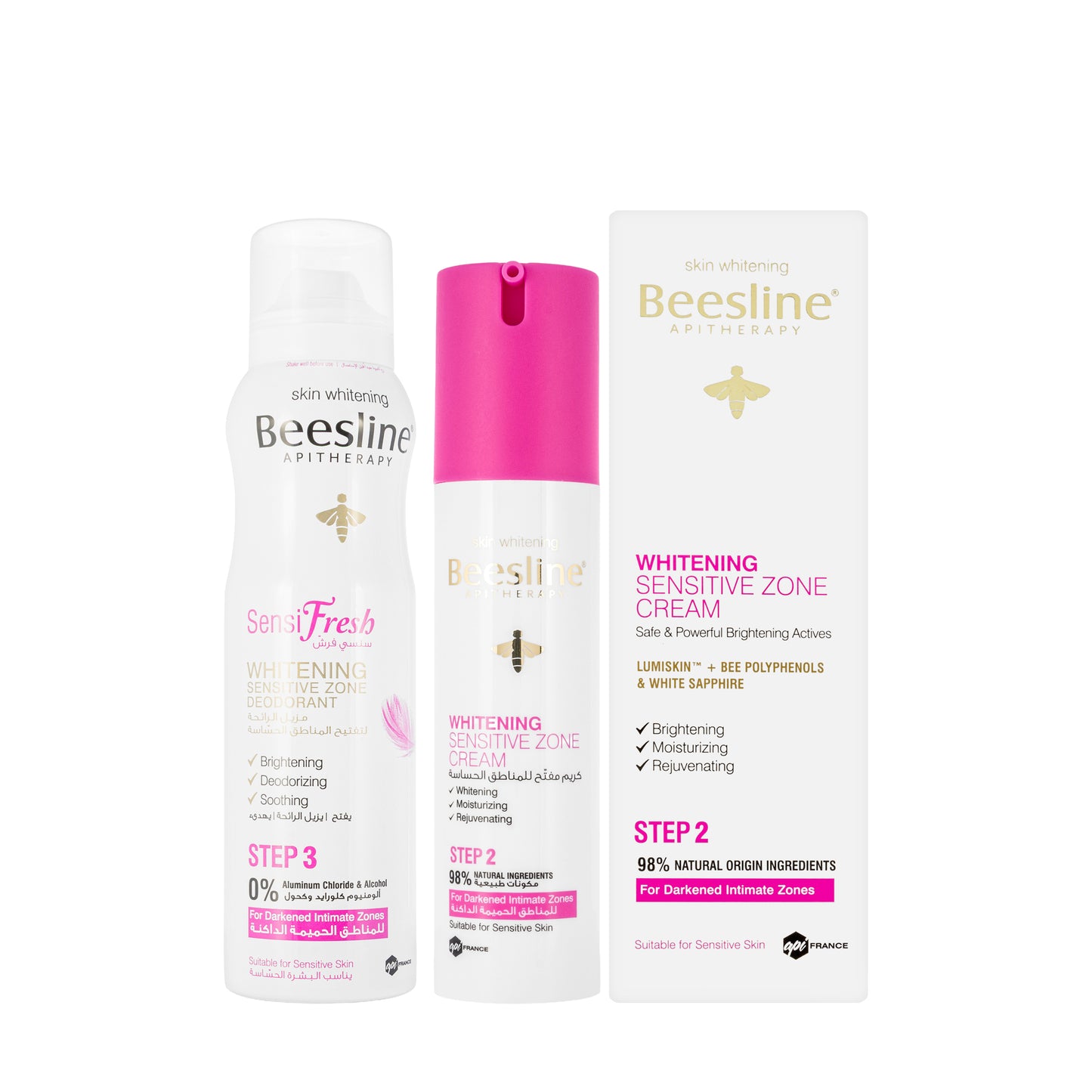 Beesline Whitening Sensitive Zone Cream 50 Ml+ Sensifresh Whitening Sensitive Zone Deodorant 150 Ml Offer Pack