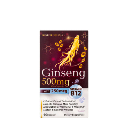 Ginseng 500mg+Vitamin B12 250Mcg 60 Capsule