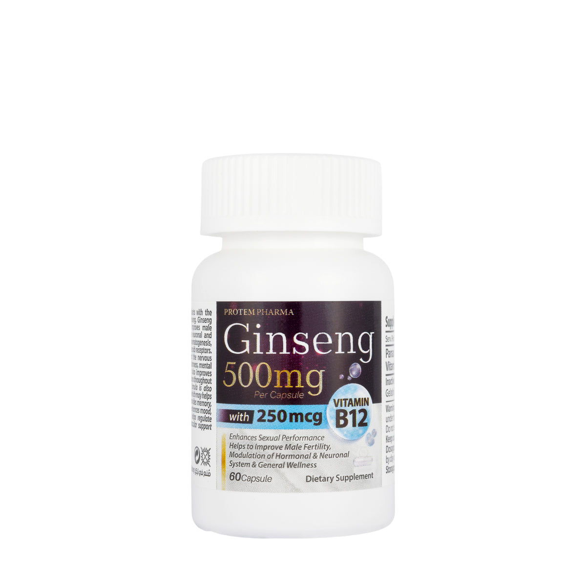 Ginseng 500mg+Vitamin B12 250Mcg 60 Capsule