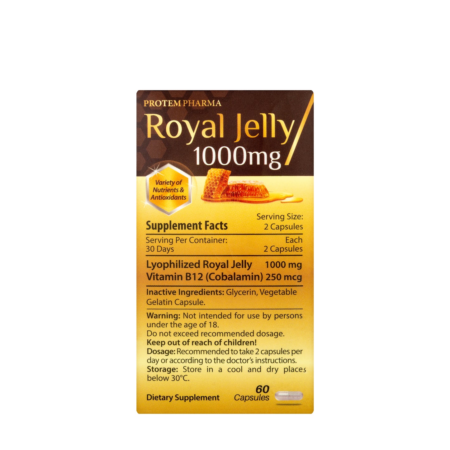 Protem Pharma Royal Jelly 1000mg 60Capsules